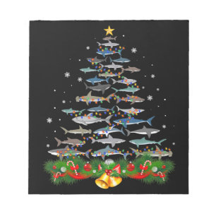 Shark Christmas Tree Shark Lovers Ohrts Notizblock