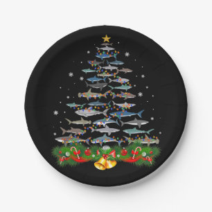 Shark Christmas Tree Shark Lovers Ohrts Pappteller