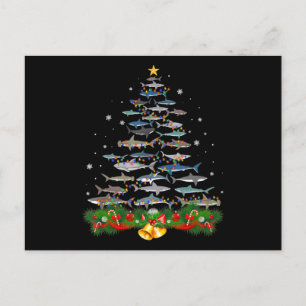 Shark Christmas Tree Shark Lovers Ohrts Postkarte