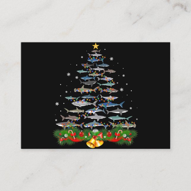 Shark Christmas Tree Shark Lovers Ohrts Visitenkarte (Vorderseite)