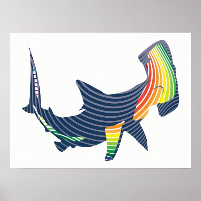 Shark Color Swirl Poster (Vorne)