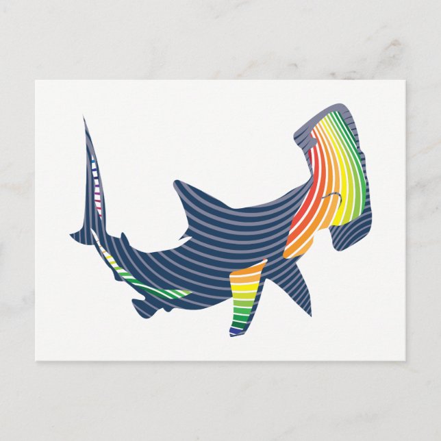 Shark Color Swirl Postkarte (Vorderseite)