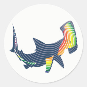 Shark Color Swirl Runder Aufkleber