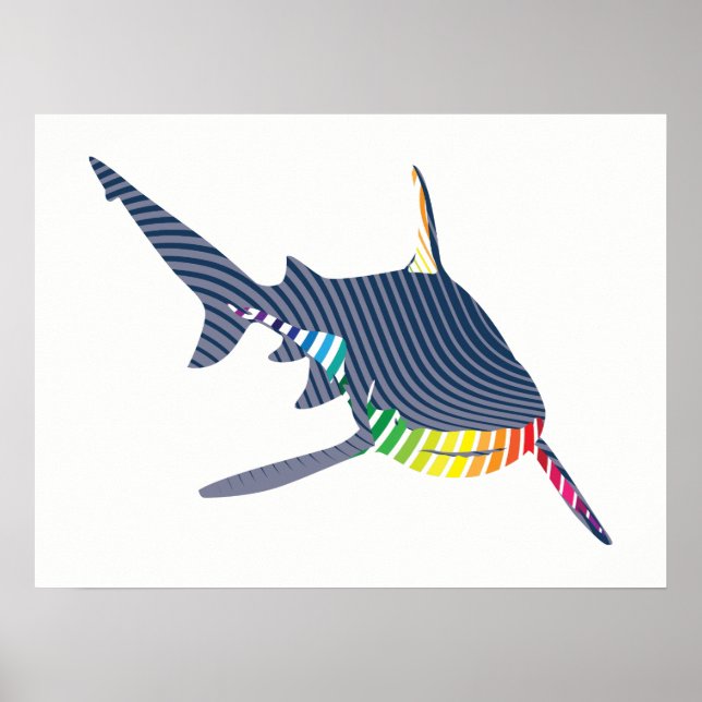 Shark Color Swoosh Poster (Vorne)
