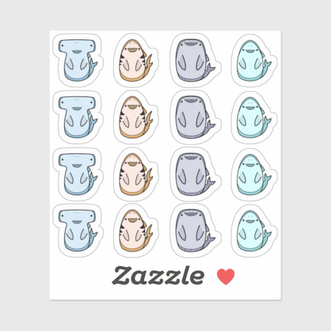 Shark Contour Stickers Aufkleber (Blatt)