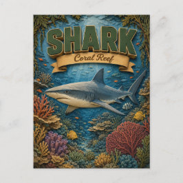 Shark Coral Reef POPCUT Postkarte
