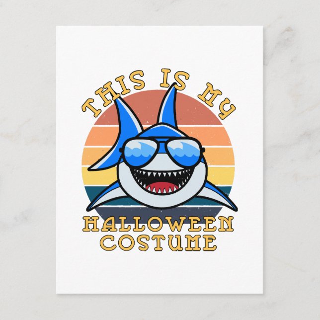 Shark Daddy Spooky Sunset Funny Begleitkarte (Vorderseite)