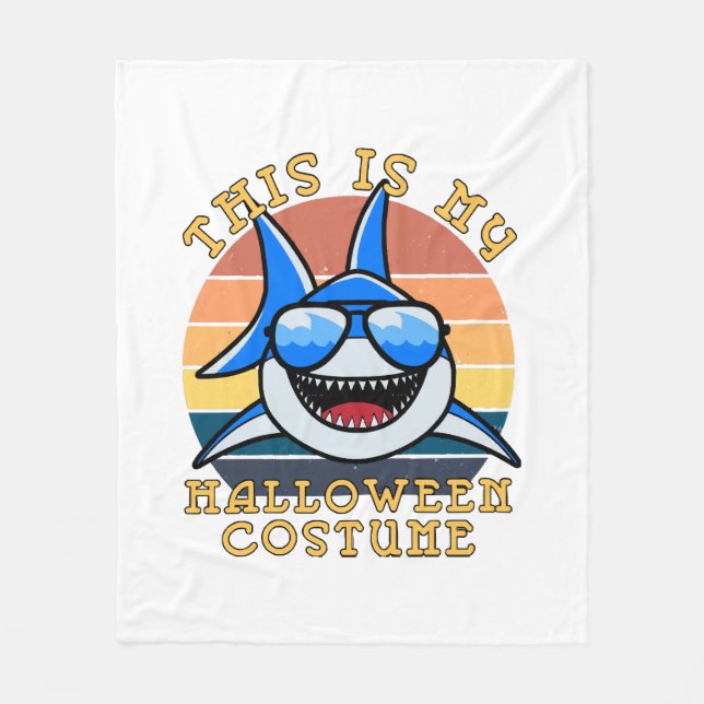Shark Daddy Spooky Sunset Funny Fleecedecke (Vorderseite)