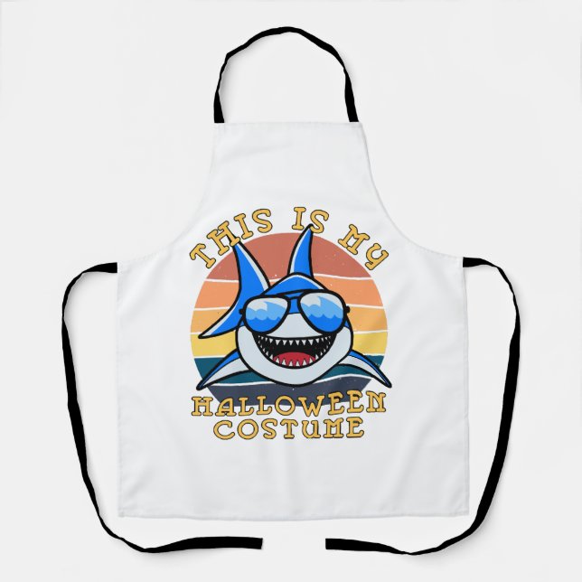Shark Daddy Spooky Sunset Funny Schürze (Vorderseite)