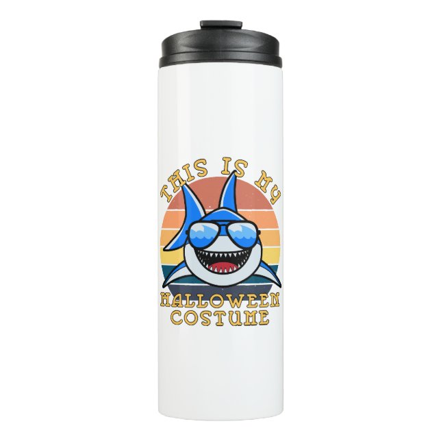 Shark Daddy Spooky Sunset Funny Thermosbecher (Vorderseite)