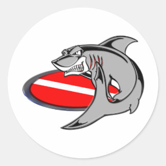 SHARK DIVER RUNDER AUFKLEBER