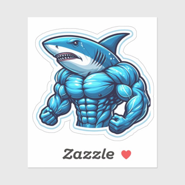 Shark Drawing: Autocollant de la Deep Water #9 (Feuille)