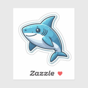 Shark Drawing: Deep Water Sticker #11