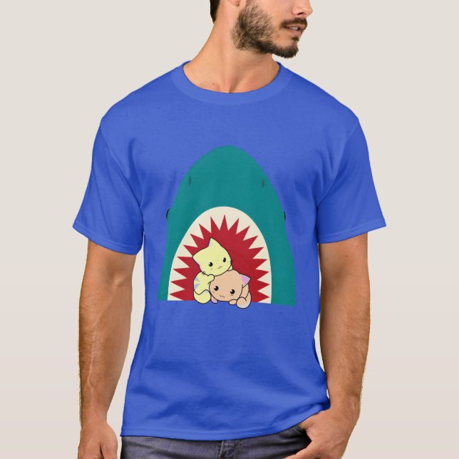 Shark Eating Cat Girl T-Shirt (Vorderseite)