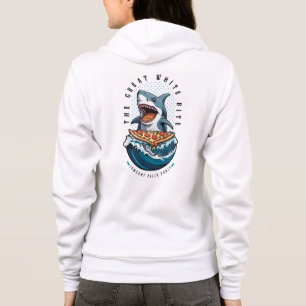 Shark Eating Pizza Der große weiße Biss Jawsome Hoodie