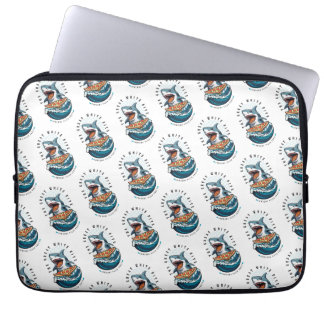 Shark Eating Pizza | Der große weiße Biss Jawsome Laptopschutzhülle