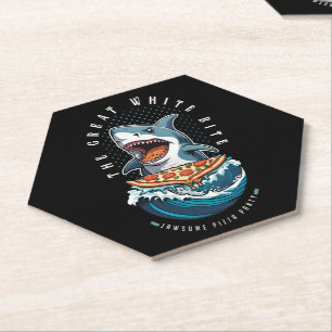Shark Eating Pizza Der große weiße Biss Jawsome Untersetzer