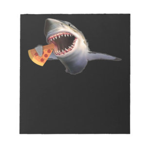 Shark Eating Pizza Shark Lovers Funny Gifts Notizblock