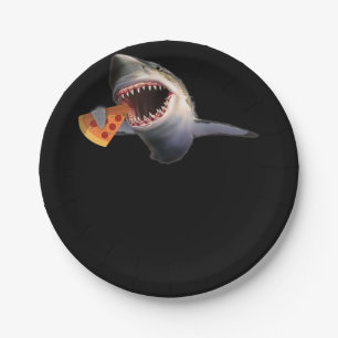 Shark Eating Pizza Shark Lovers Funny Gifts Pappteller