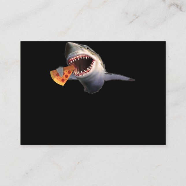 Shark Eating Pizza Shark Lovers Funny Gifts Visitenkarte (Vorderseite)