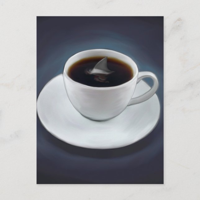 Shark Fin Coffee Postcard Postkarte (Vorderseite)