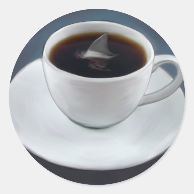 Shark Fin Coffee Sticker (Vorderseite)