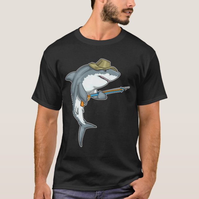 Shark Fisher Harpoon Fishing T-Shirt (Vorderseite)
