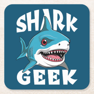 Shark Geek - Niedliches Design für Haifische Rechteckiger Pappuntersetzer