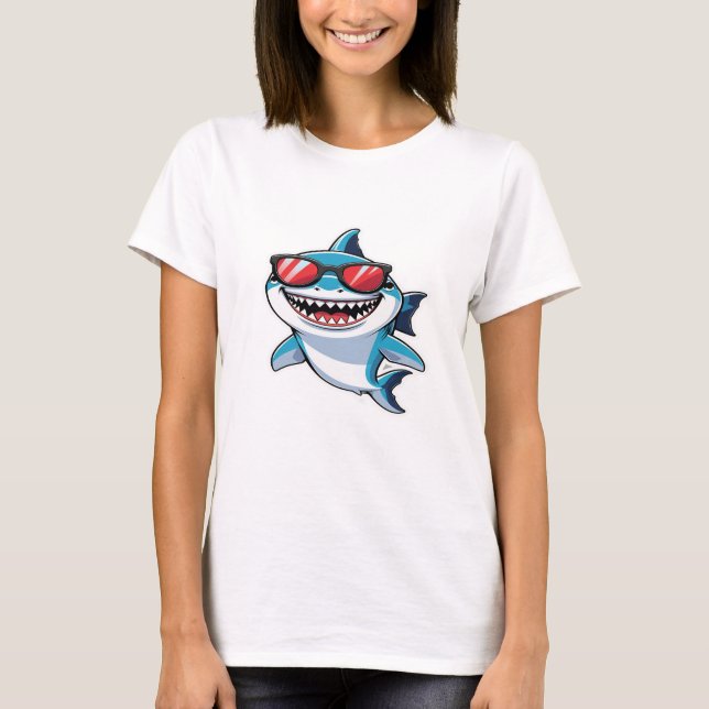 🦈 Shark Graphic T - Shirt - Cool & Fierce Summer  (Vorderseite)