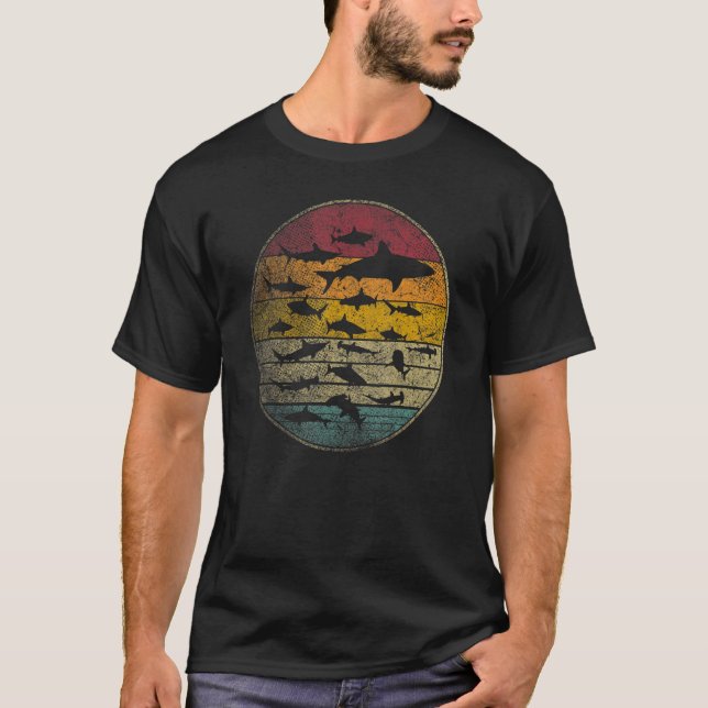 Shark Great White Hammer Head Bull Tiger 70er T-Shirt (Vorderseite)