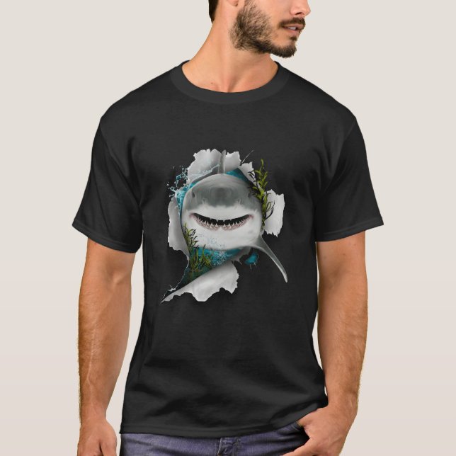 Shark Great White Shark Deep Sea Fishing Shark T-Shirt (Vorderseite)