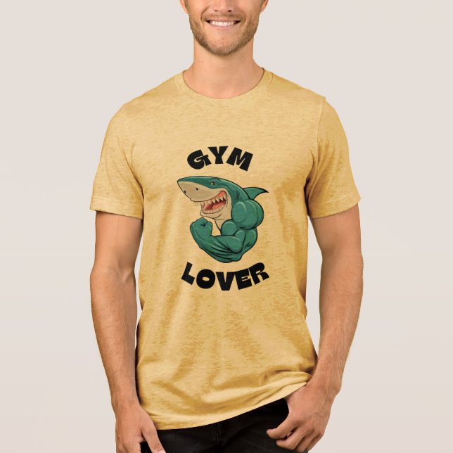 Shark Gym Liebhaber Tri-Blend Shirt (Vorderseite)