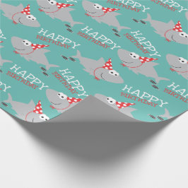 Shark Happy Birthday Geschenkpapier