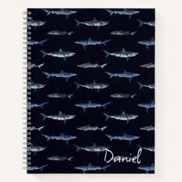 Shark Invasion Pattern Notizbuch
