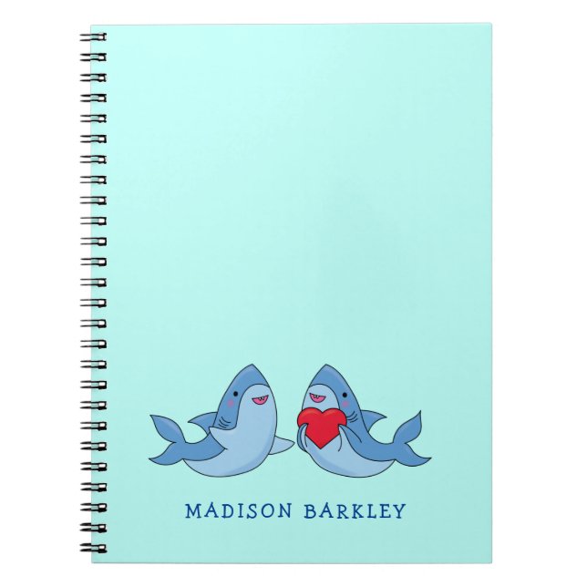 Shark Kid's Niedliches Kawaii-Notebook Notizblock (Vorderseite)