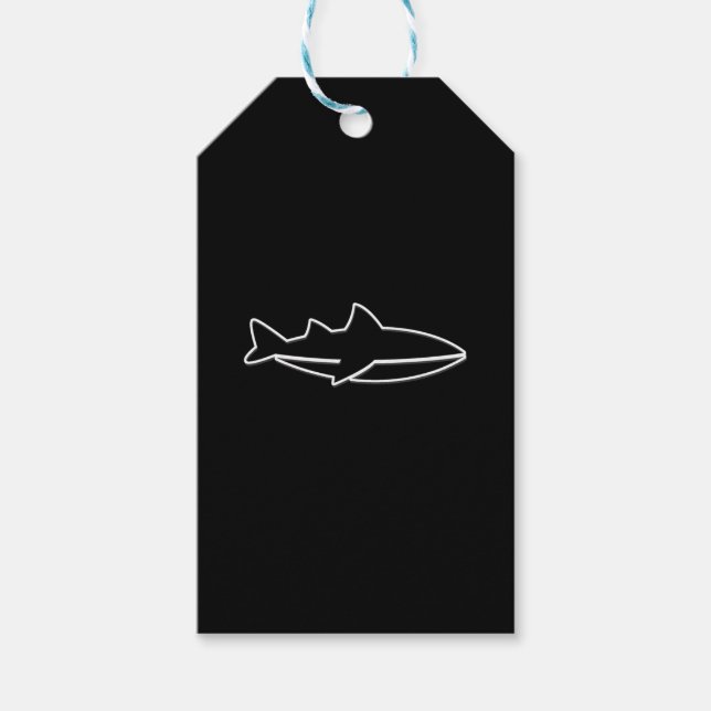 Shark Lineart Geschenkanhänger (Vorderseite)