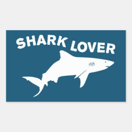 Shark Lover Rechteckiger Aufkleber