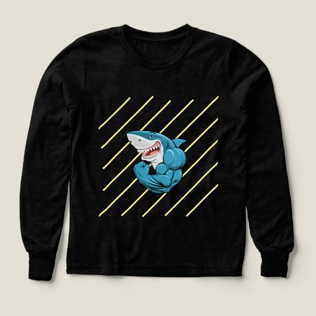 "Shark Mode Sweatshirt – Deep Sea Style with Bite" (Design Vorderseite)