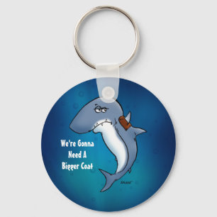 Shark Needs Bigger Coat Funny Cartoon Schlüsselanh Schlüsselanhänger