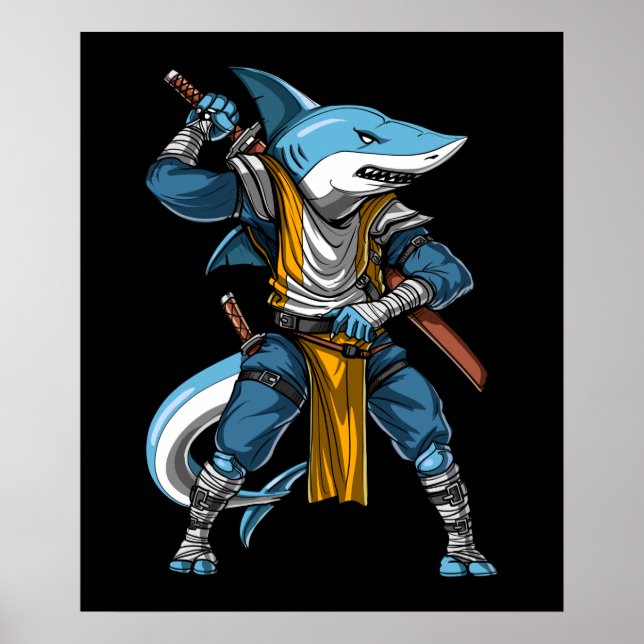 Shark Ninja Samurai Poster (Vorne)