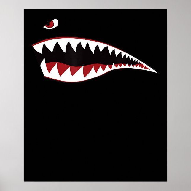 Shark Nose Art Green - Wwii Militär Flugzeug Poster (Vorne)
