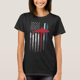 Shark Ozean 4. Juli Amerikanische Flagge USA Fis T-Shirt