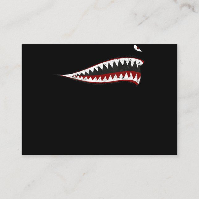 Shark P-40 Warhawk Nose Art Wwii Ww2 Flugzeug Visitenkarte (Vorderseite)