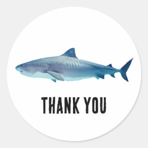 Shark Painting Coastal Vielen Dank Runder Aufkleber