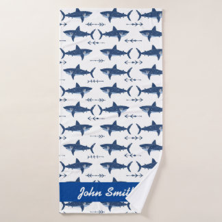 Shark Pattern Badehandtuch