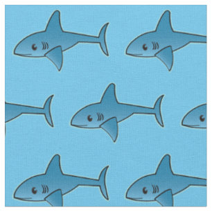 Shark Pattern - Custom Combed Cotton (56" Breite) Stoff