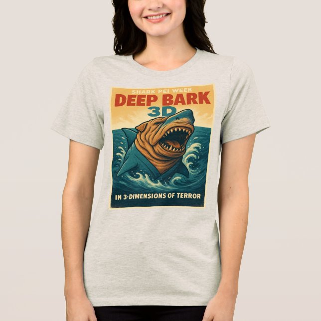 Shark Pei Week: Deep Bark 3D Tri-Blend Shirt (Vorderseite)