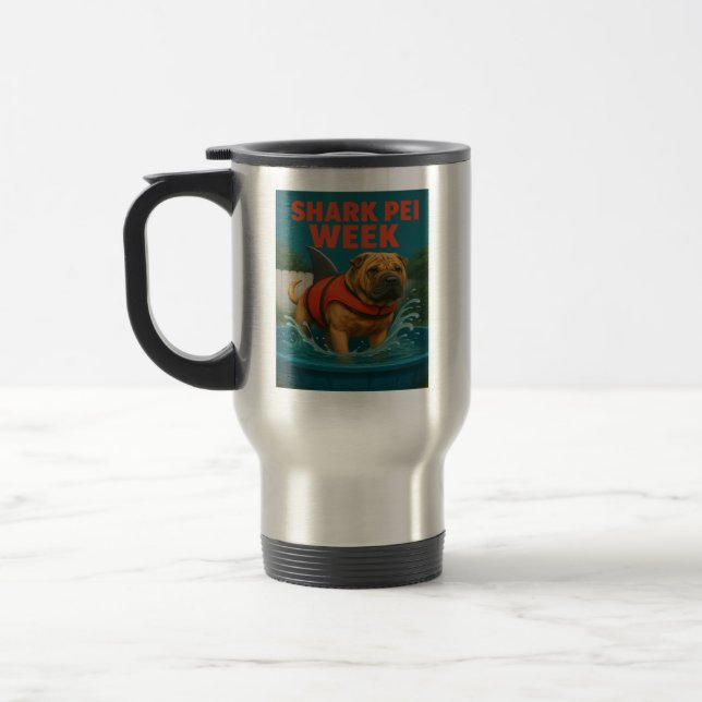 Shark Pei Week: Hinterhoffehler Reisebecher (Links)