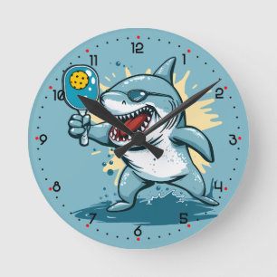 Shark Pickleball  Runde Wanduhr