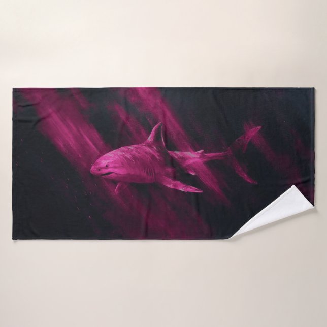 Shark Pink 30 X 60 Bath Towel Badehandtuch (Badehandtuch)